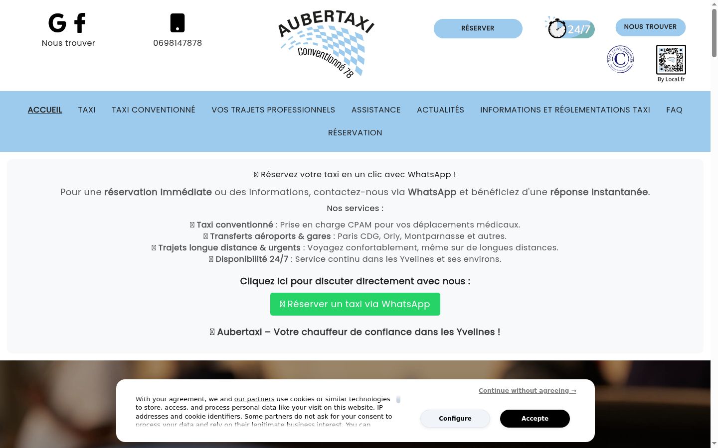 Snímka obrazovky banera súhlasu zobrazeného pred akoukoľvek interakciou