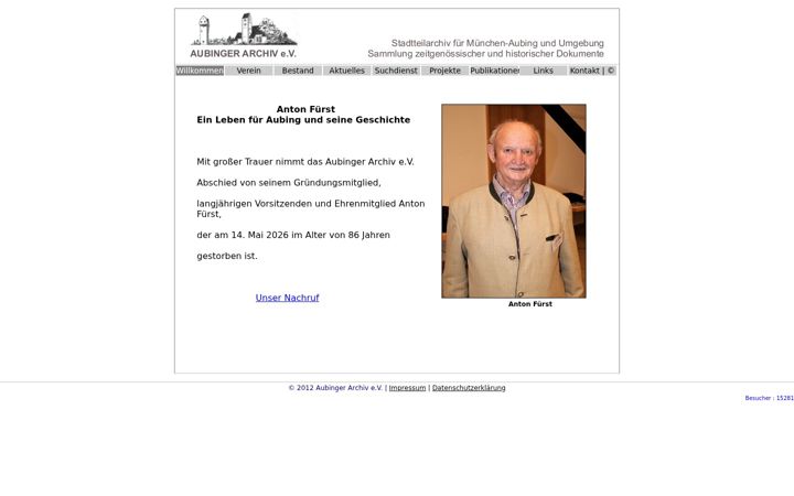 Screenshot of aubinger-archiv.de