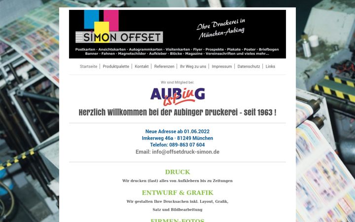 Screenshot of aubinger-druckerei.de