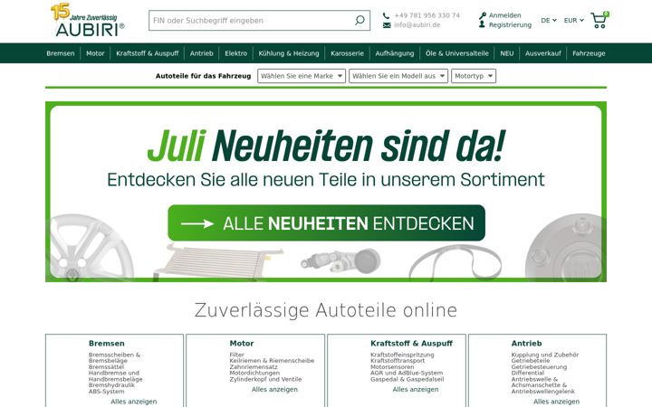 Screenshot of aubiri.de