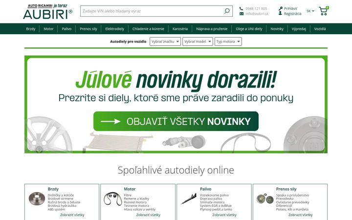 Screenshot of aubiri.sk