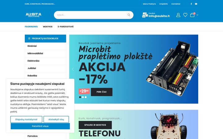 Snímek obrazovky aubita.lt