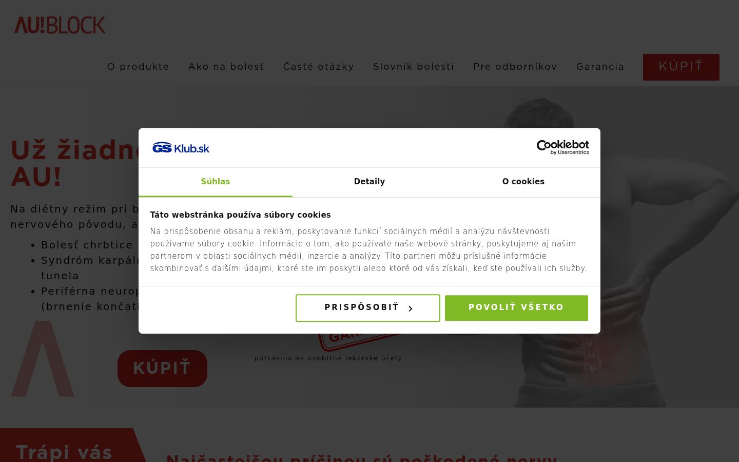 Screenshot del banner di consenso mostrato prima di qualsiasi interazione