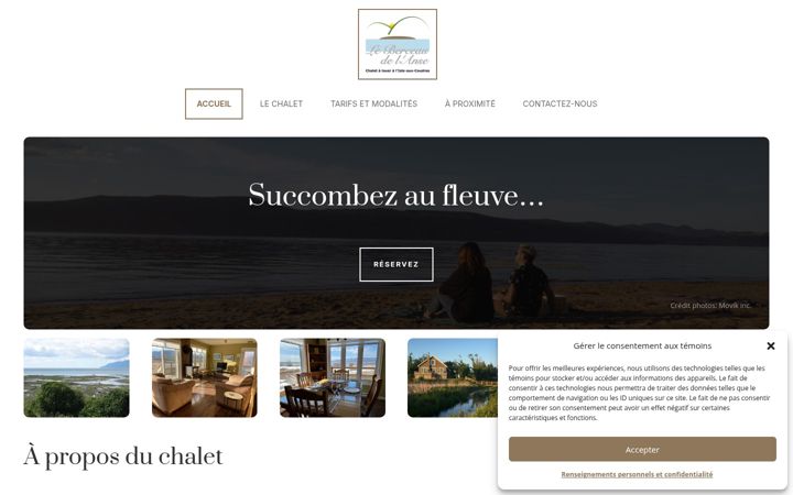 Screenshot of auborddufleuve.ca