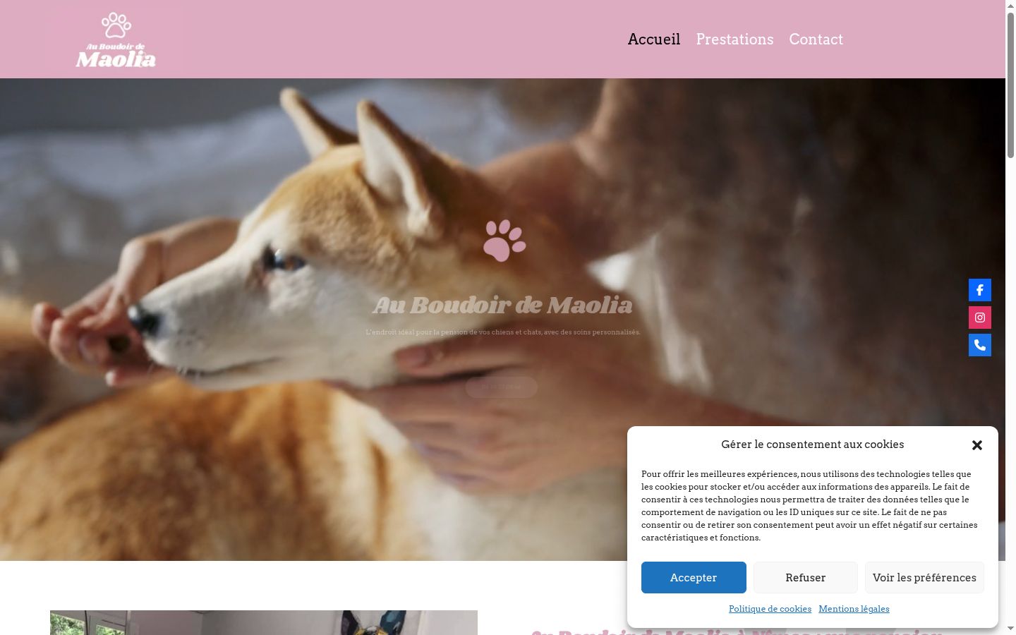 Screenshot del banner di consenso mostrato prima di qualsiasi interazione