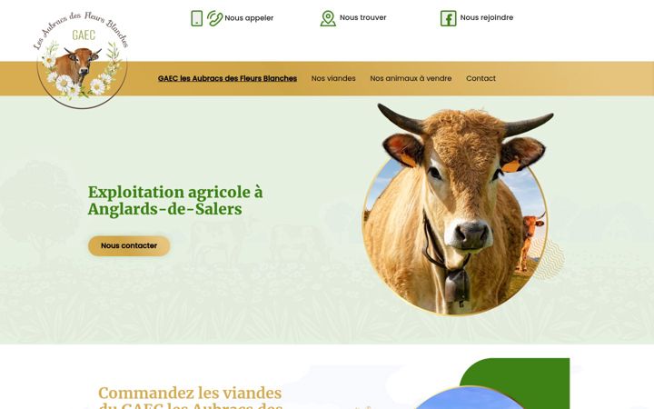 Screenshot stránky aubrac-des-fleursblanches.fr