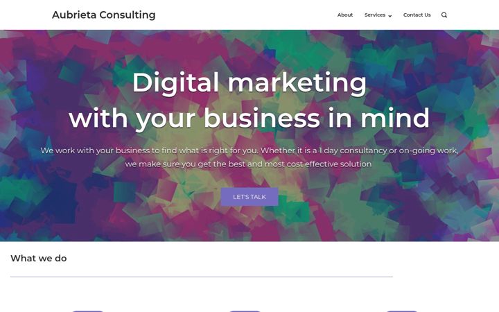 Kuvakaappaus sivustosta aubrieta-consulting.com