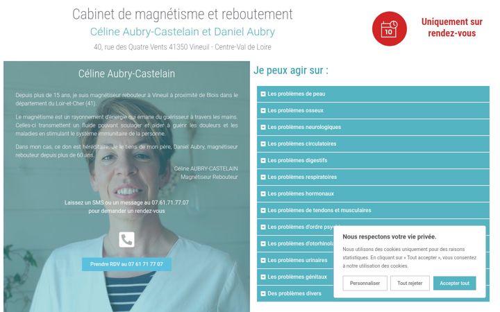 Screenshot of aubrycastelain-magnetiseur.fr