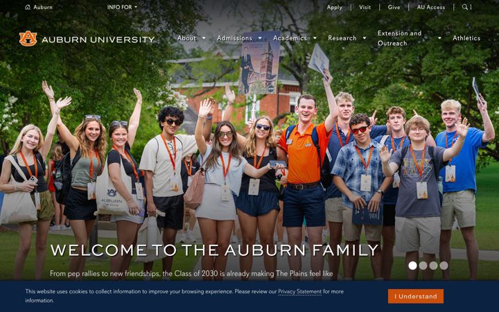 Screenshot ta' auburn.edu