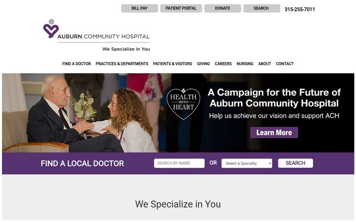 Screenshot of auburnhospital.org
