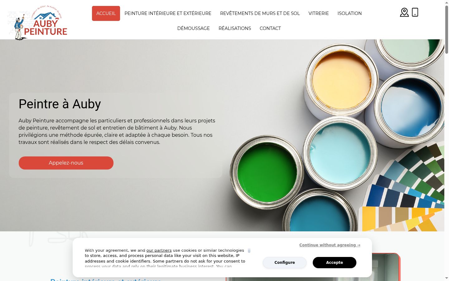 Screenshot of the consent banner shown before any interaction