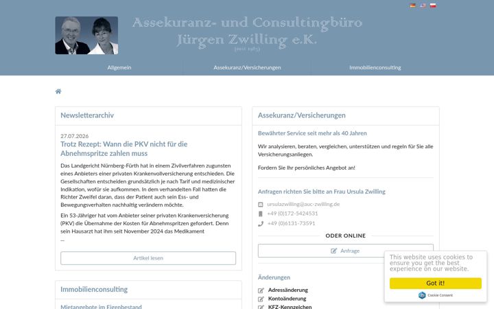 Screenshot of auc-zwilling.de