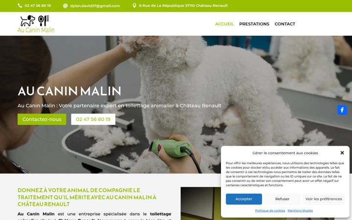 Screenshot of aucaninmalin.fr