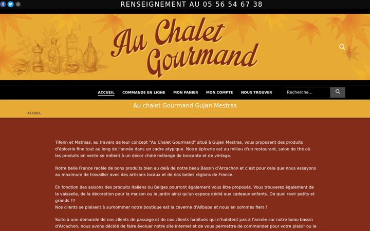 Screenshot of auchaletgourmand33.fr