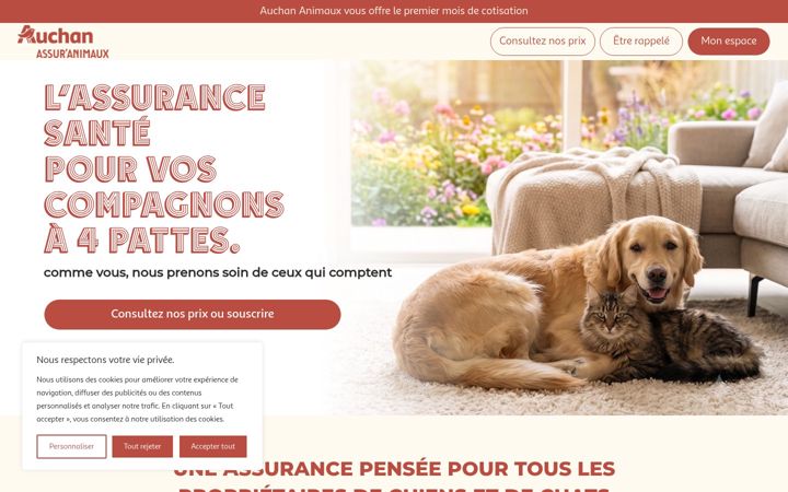 Captura de pantalla de auchan-animaux.fr