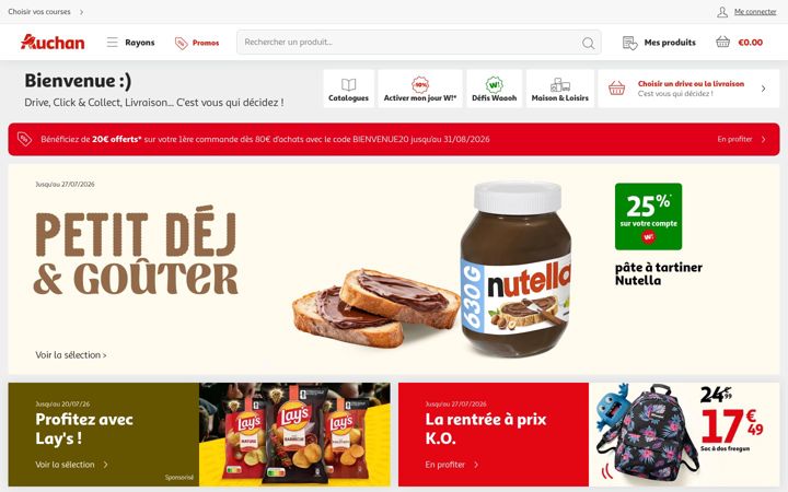 Ekrano kopija auchan.fr