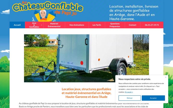 Skjámynd af auchateaugonflabledepapijo.com