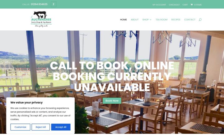 Screenshot of auchengreefarmshop.co.uk