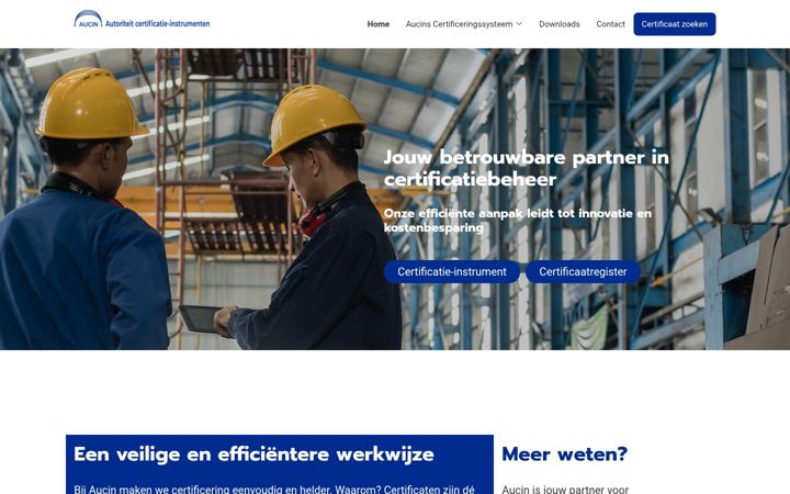 Screenshot of aucin.nl