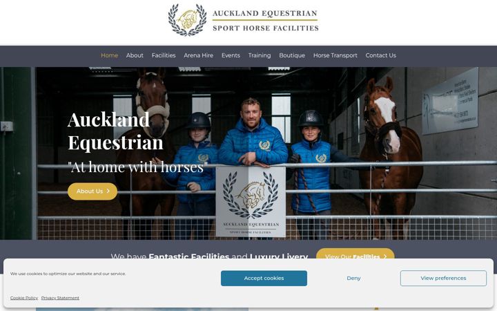 Snímek obrazovky aucklandequestrian.co.uk
