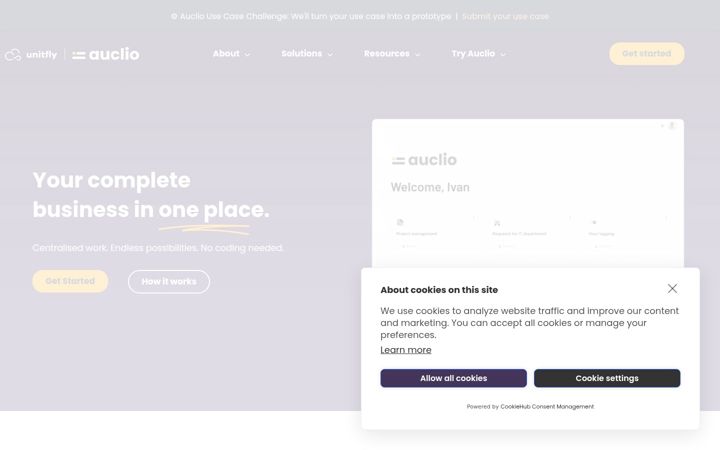 Skjermbilde av auclio.com