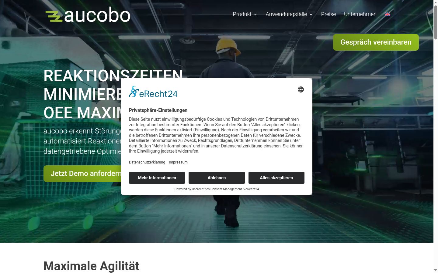 Screenshot tal-banner tal-kunsens muri qabel kwalunkwe interazzjoni