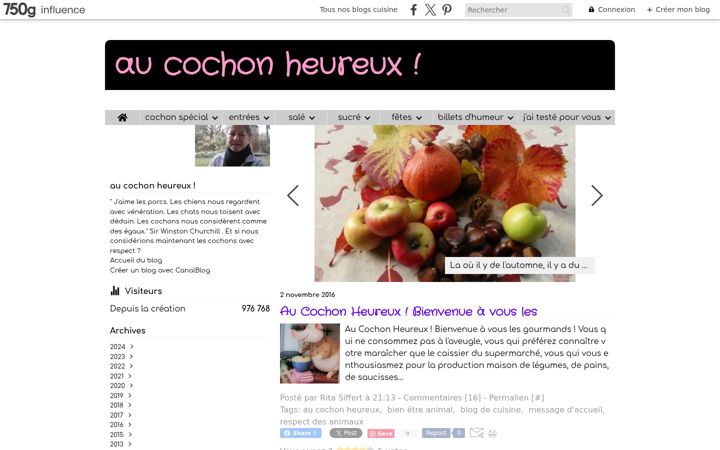 Screenshot of aucochonheureux.com