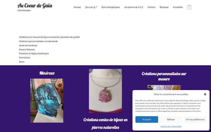 Screenshot of aucoeurdegaia.fr