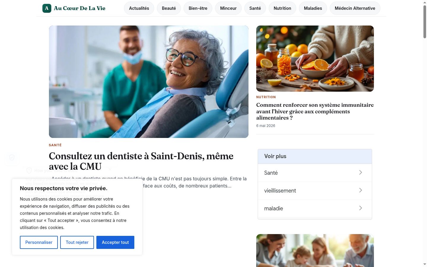 Screenshot des Einwilligungsbanners vor jeglicher Interaktion