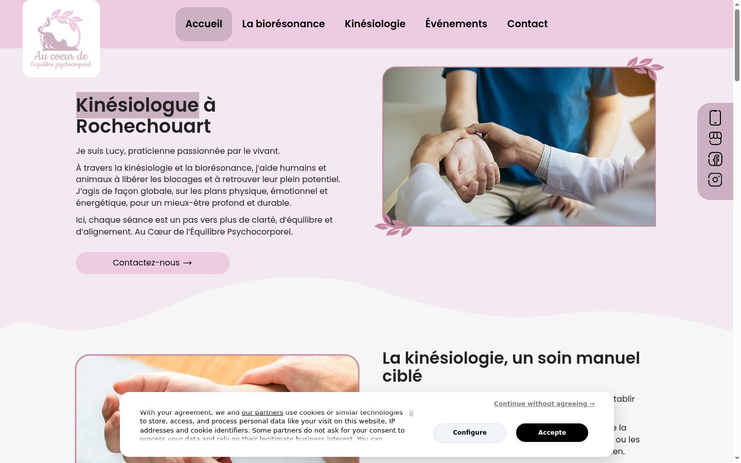 Capture d'écran de la bannière de consentement affichée avant toute interaction