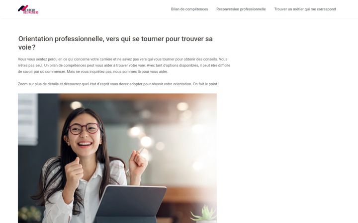 Screenshot of aucoeurdesmetiers.fr