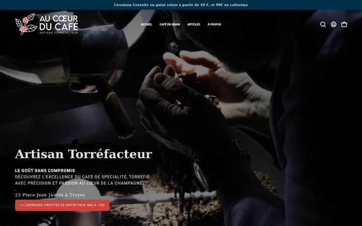 Screenshot von aucoeurducafe.fr
