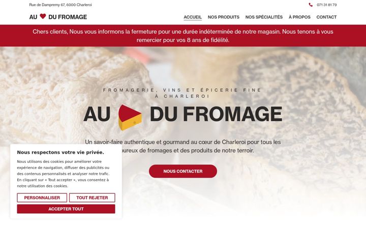 Screenshot of aucoeurdufromage.be
