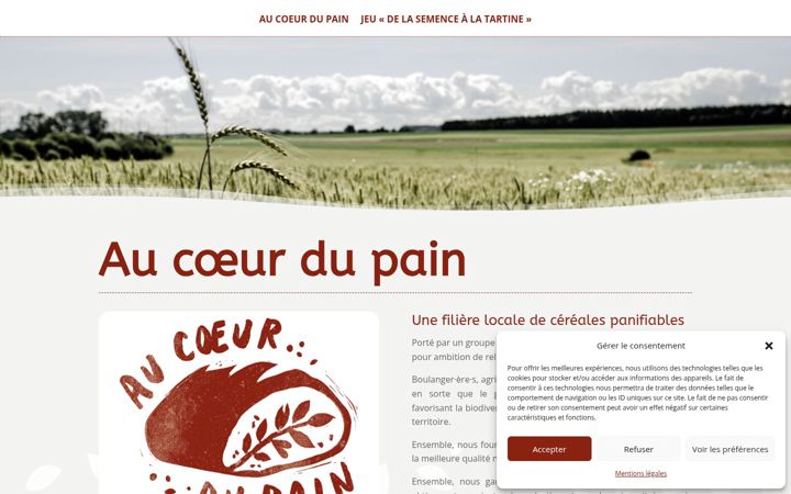 Screenshot of aucoeurdupain.be