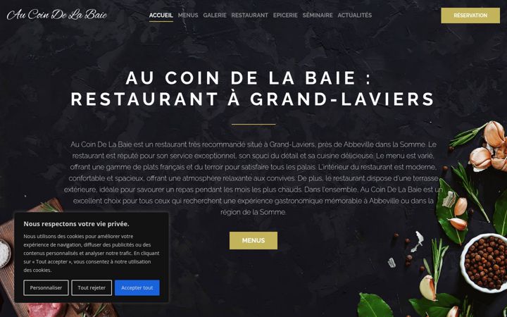 Screenshot of aucoindelabaie.fr