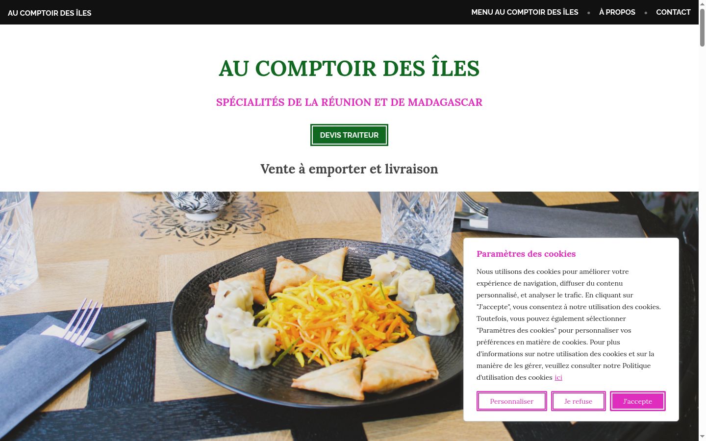 Screenshot of the consent banner shown before any interaction