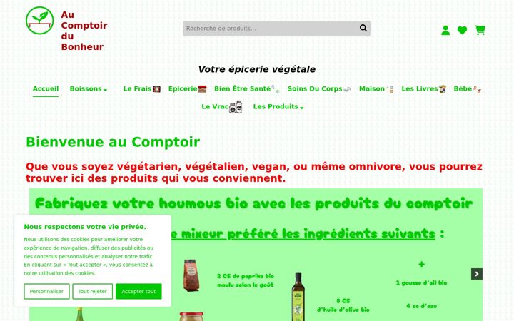 Screenshot of aucomptoirdubonheur.fr