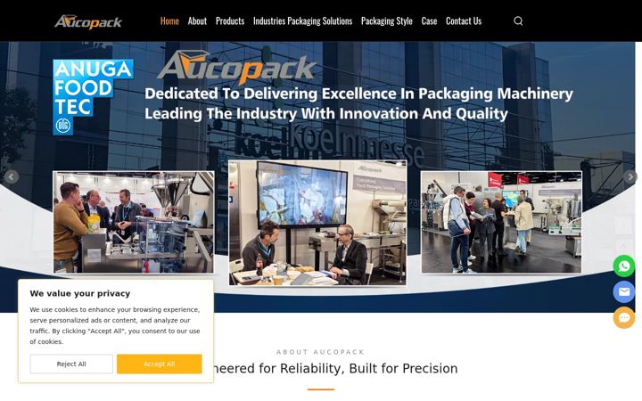 Screenshot of aucopack.com