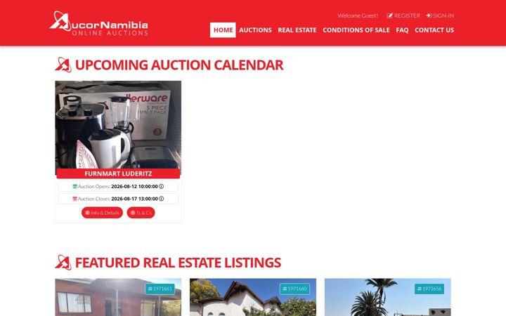 Screenshot of aucornamibia.com