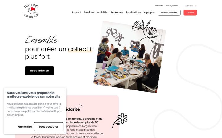 Screenshot of aucoupdepouce.qc.ca