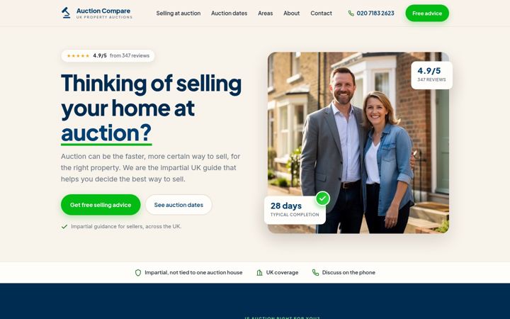Screenshot of auction-compare.co.uk