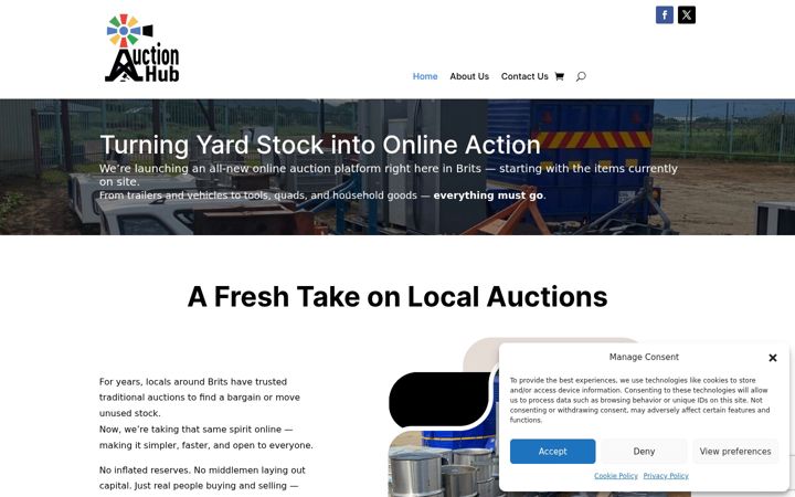 Screenshot of auction-hub.co.za