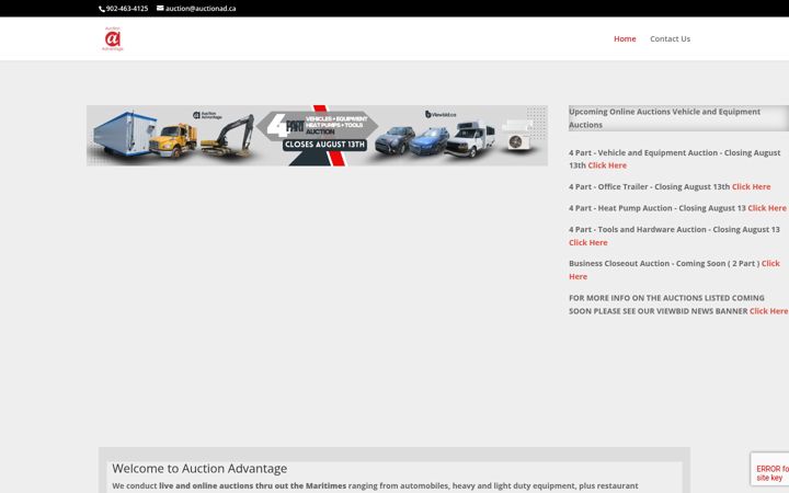 Screenshot of auctionad.ca