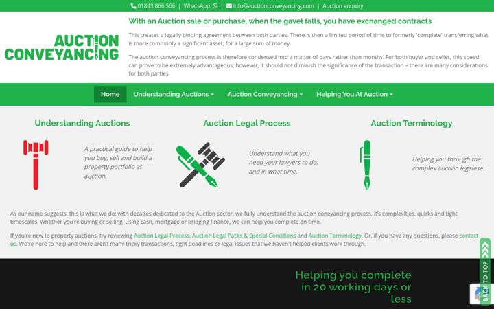 Screenshot of auctionconveyancing.com