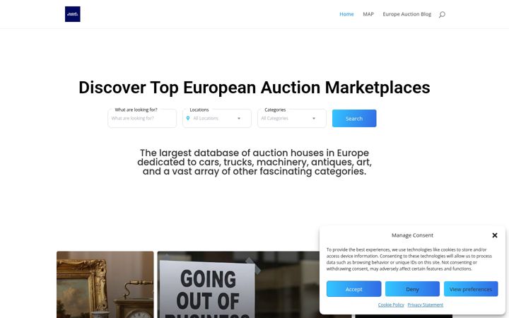 Screenshot of auctiondirectory.eu