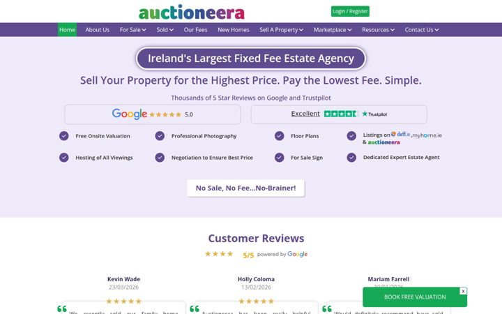 Screenshot van auctioneera.ie