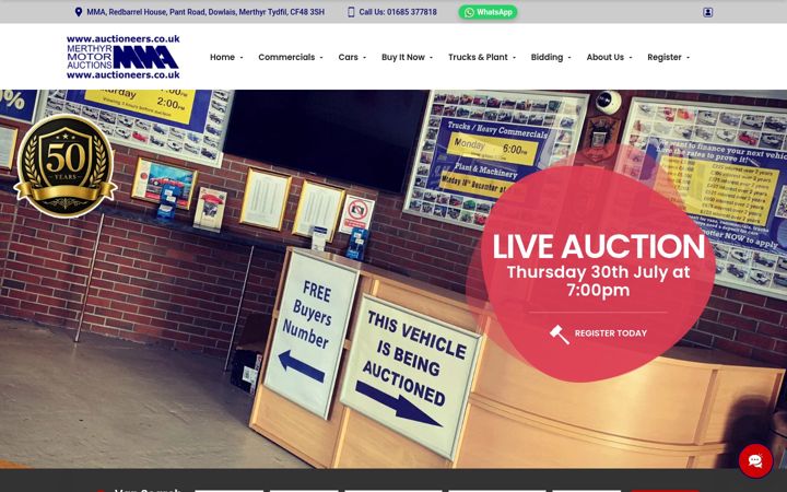 Screenshot of auctioneers.co.uk