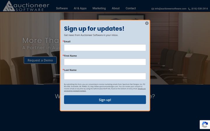 Screenshot of auctioneersoftware.com