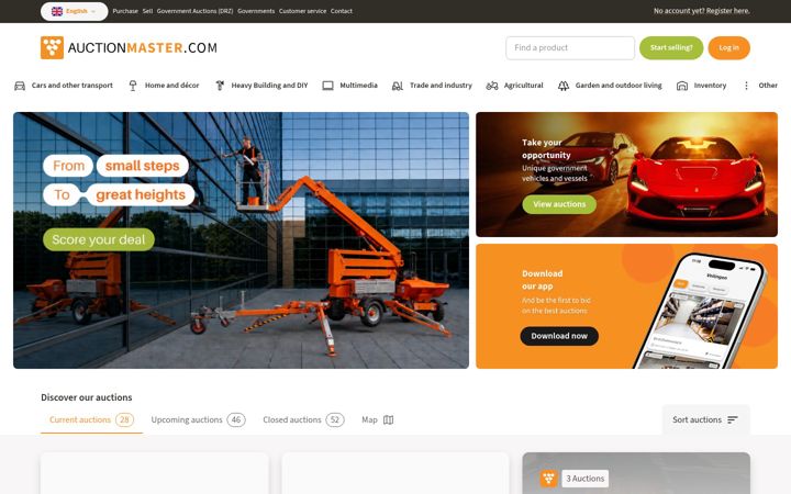 Екранна снимка на auctionmaster.com