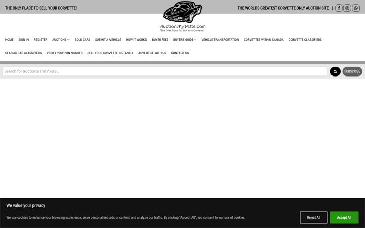 Screenshot of auctionmyvette.com